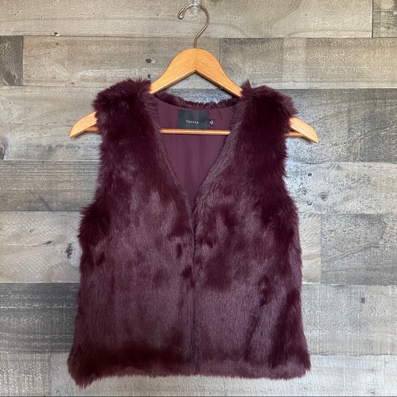 Talula Jackets & Coats Talula Aritzia Park Slope Faux Fur Maroon